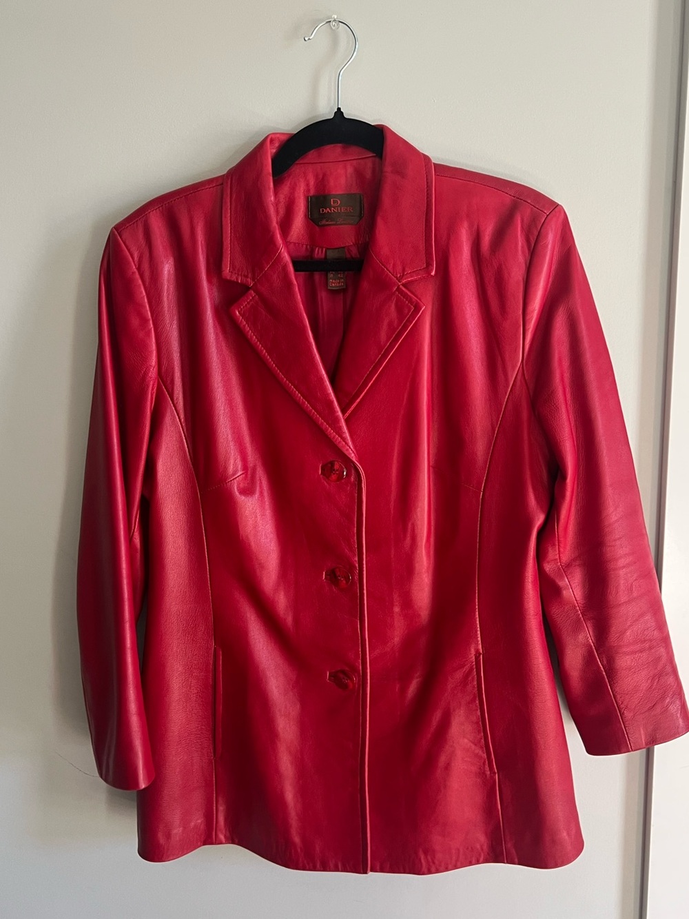 Danier Red Leather Blazer